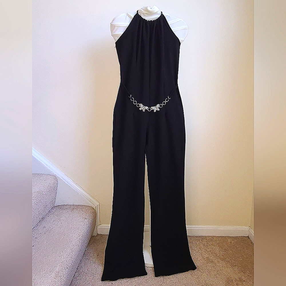 Halter Jumpsuit w/ Butterfly Belt